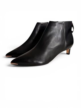 Ted Baker Amaedi Leather Kitten Heel Ankle Boots Black Women's 39 US 8.5
